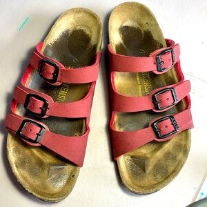 Birkenstock red rust colored Florida style